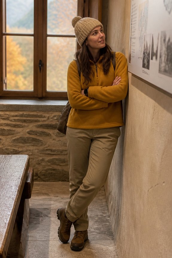 cozy outdoor hiking outfit