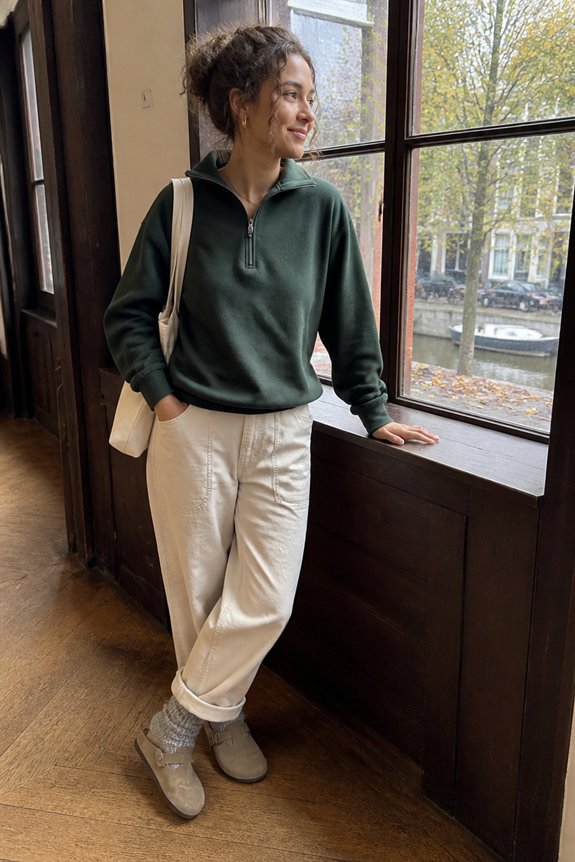cozy outdoor layered outfit