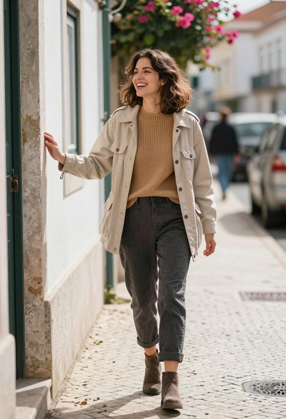 cozy sweater with trousers