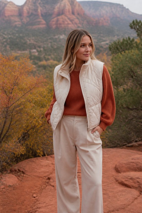 cozy terracotta layered look