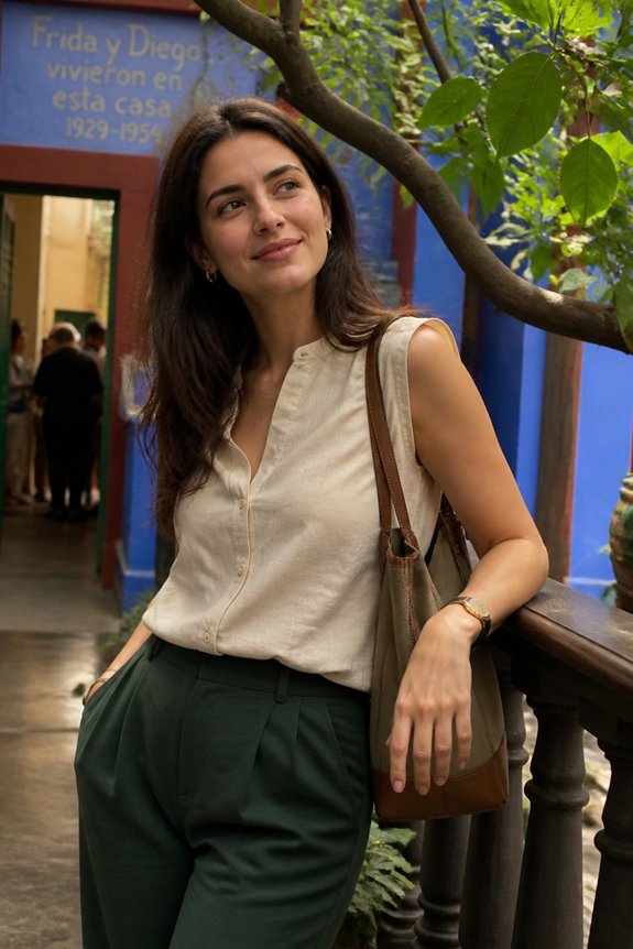 cream linen blend outfit