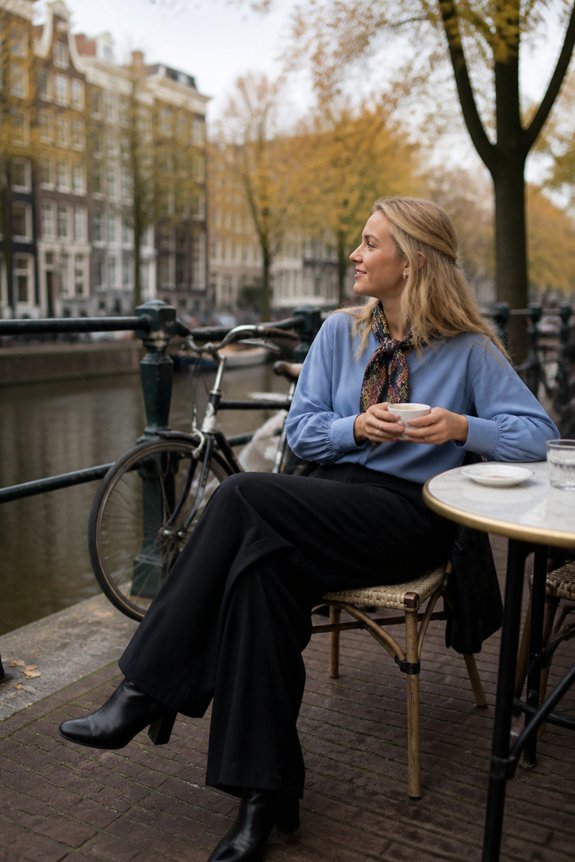 dusty blue blouse ensemble
