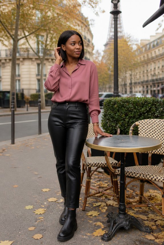 dusty rose blouse ensemble