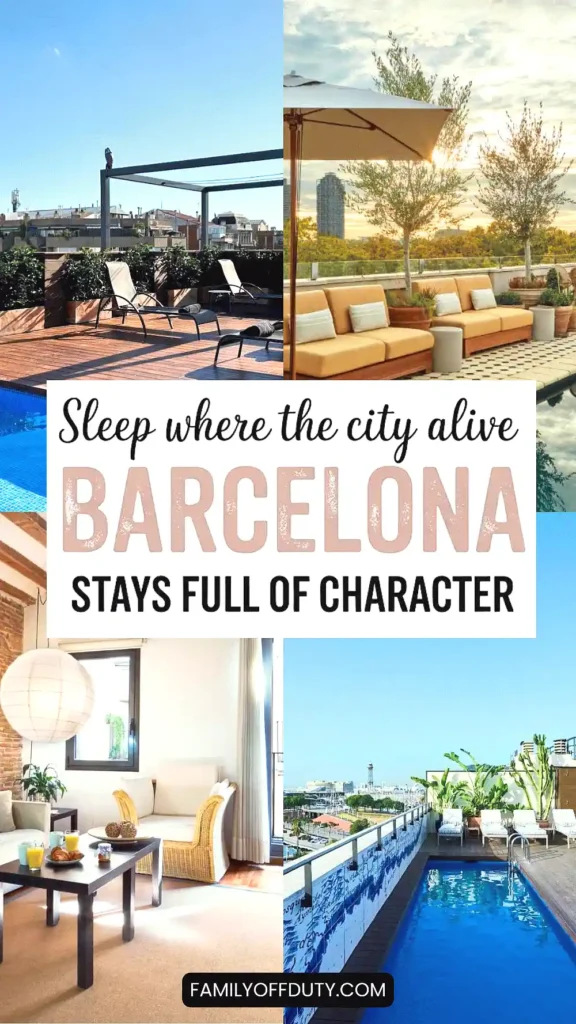 Stylish Barcelona accommodations featuring a rooftop pool, cozy lounge areas, and vibrant city views for a memorable stay.