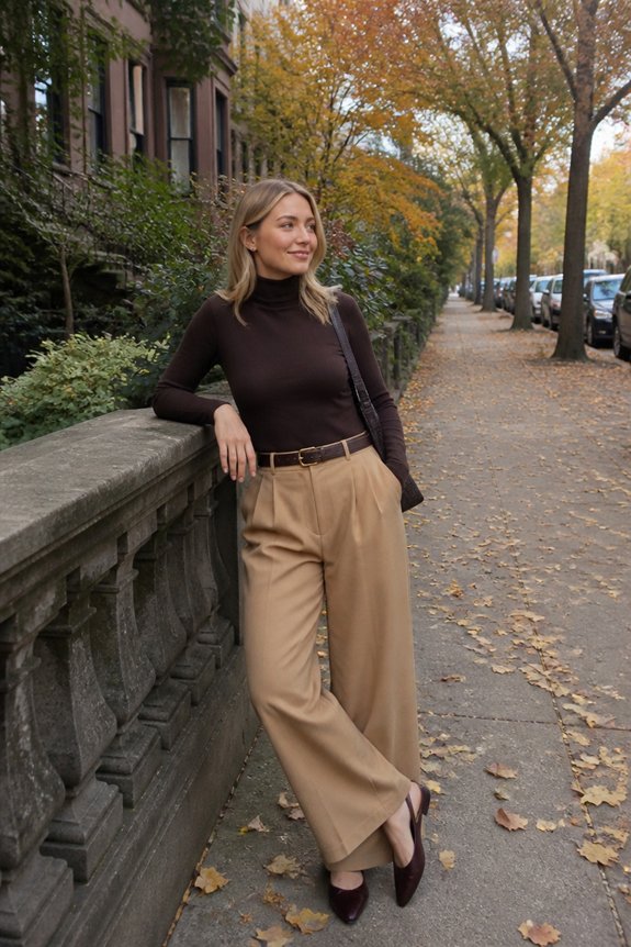 elegant autumn neutral ensemble