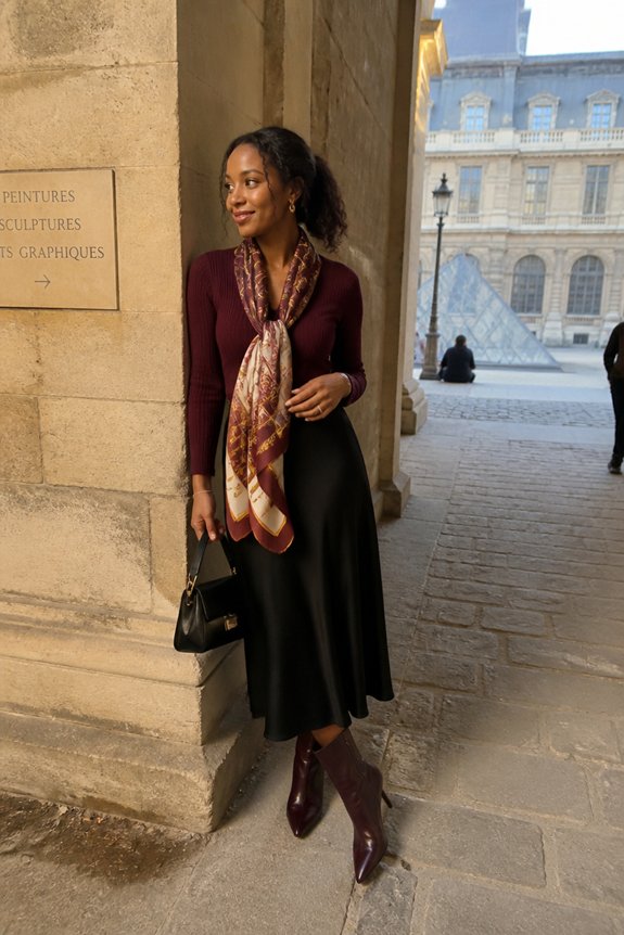 elegant burgundy fall ensemble