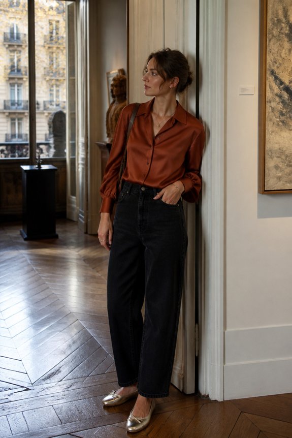 elegant burnt orange ensemble