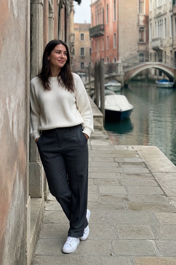 elegant casual monochrome ensemble