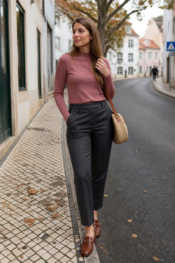 elegant dusty rose ensemble accessories