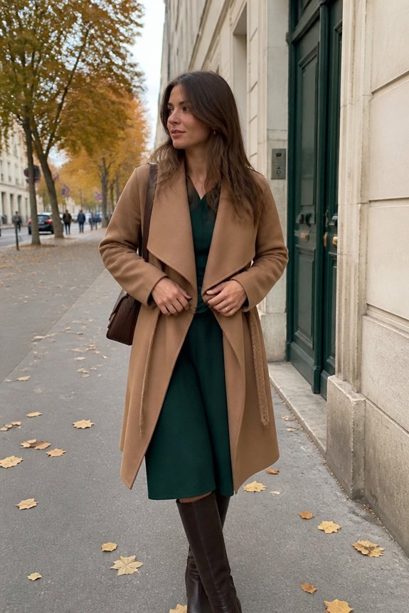 elegant emerald coat ensemble