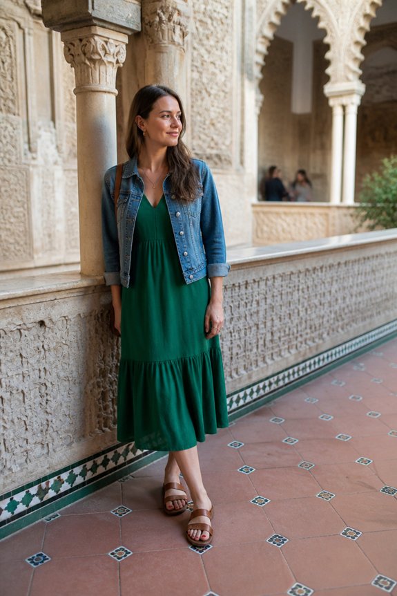 elegant emerald midi outfit