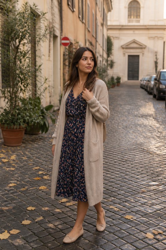 elegant floral casual ensemble