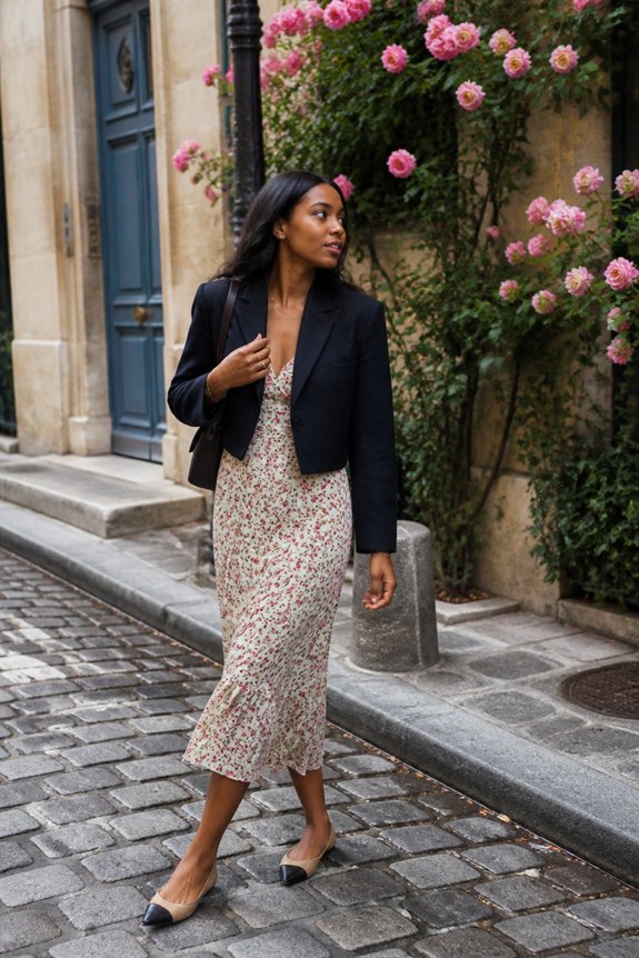 elegant floral layered ensemble