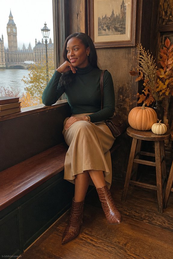 elegant forest green ensemble