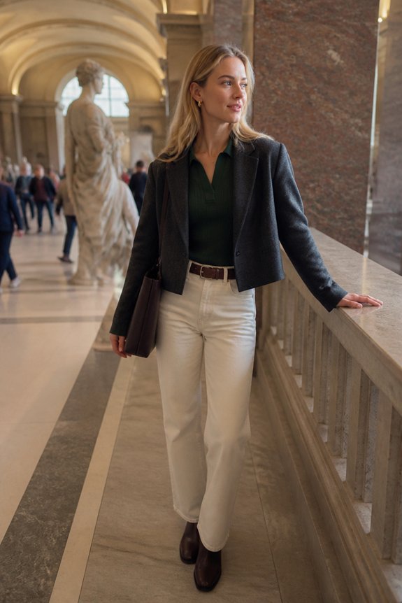 elegant green casual ensemble