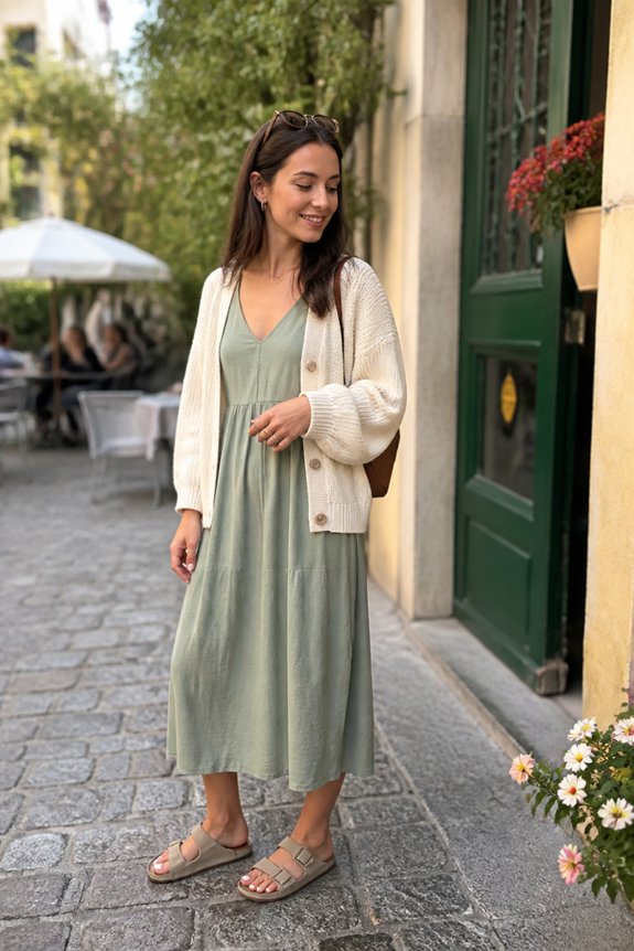 elegant green casual outfit