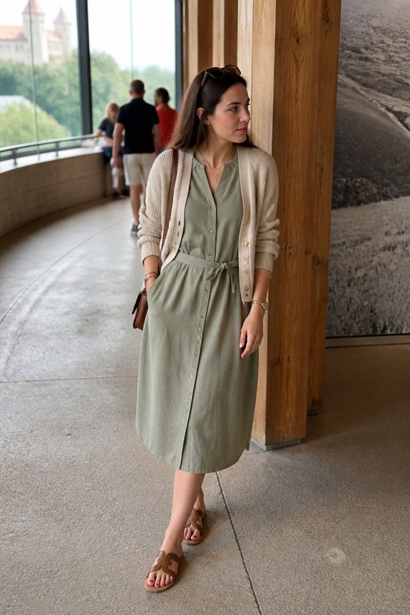 elegant green casual outfit