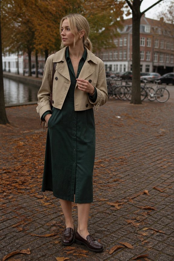 elegant green layered ensemble