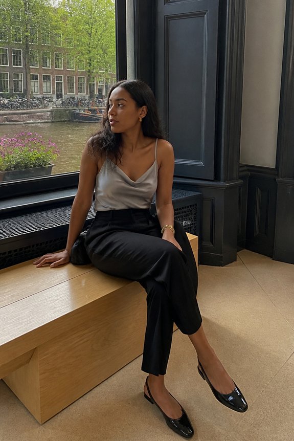 elegant grey satin top