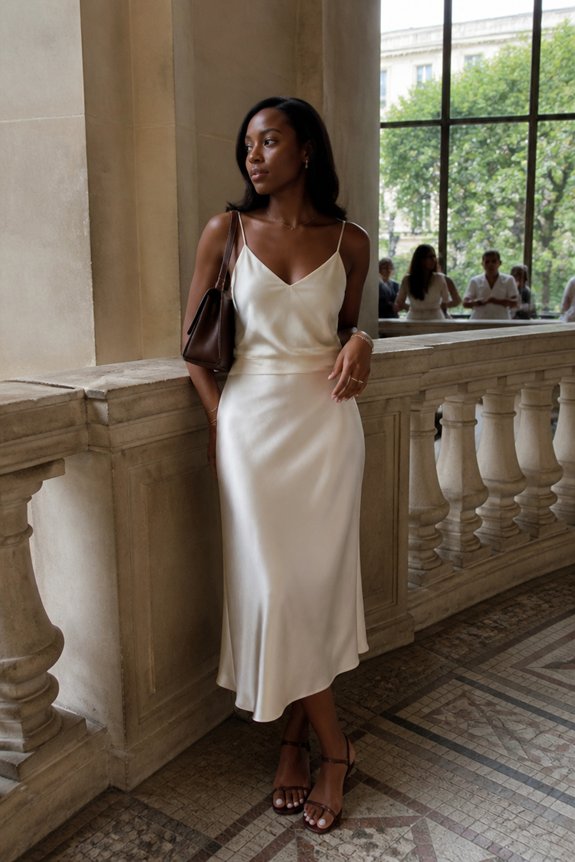 elegant ivory satin ensemble