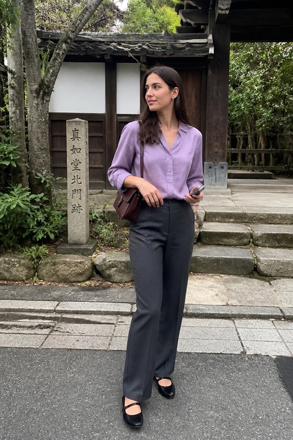 elegant lavender office attire