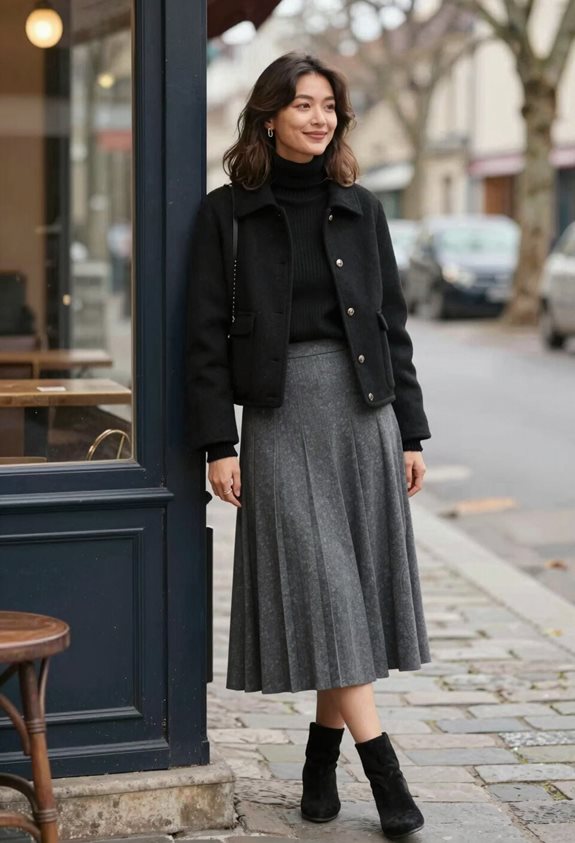 elegant layered winter outfit