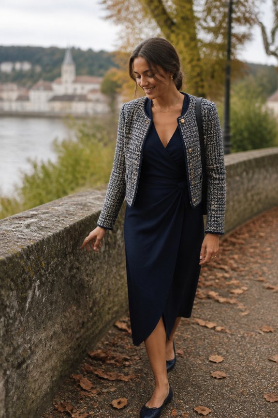 elegant navy layered ensemble