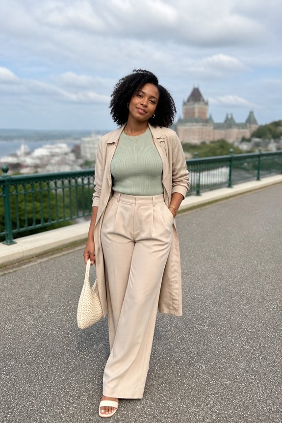 elegant neutral layered ensemble