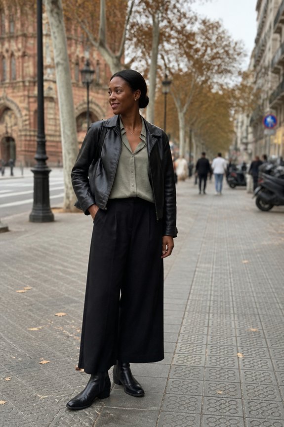 elegant neutral layered outfit