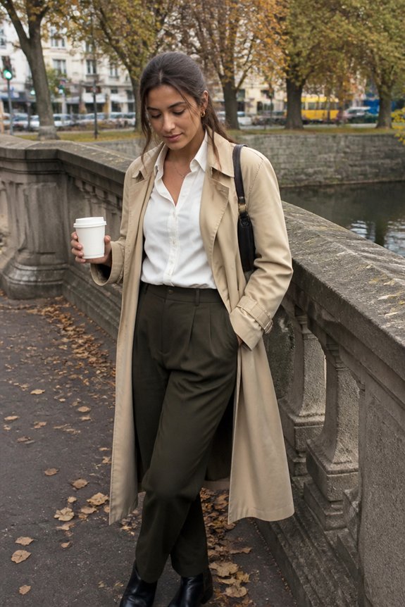 elegant neutral layered outfit