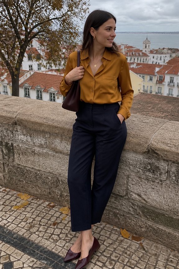 elegant ochre navy burgundy