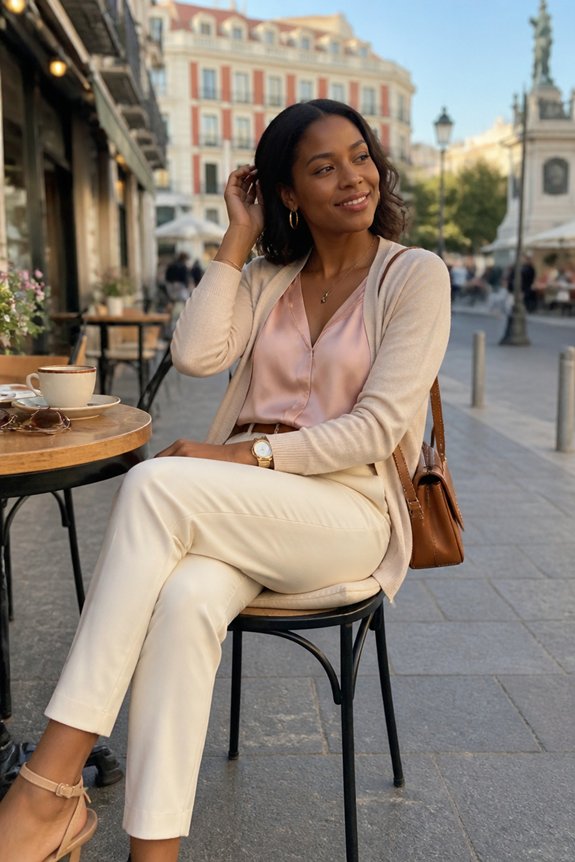 elegant pink satin ensemble