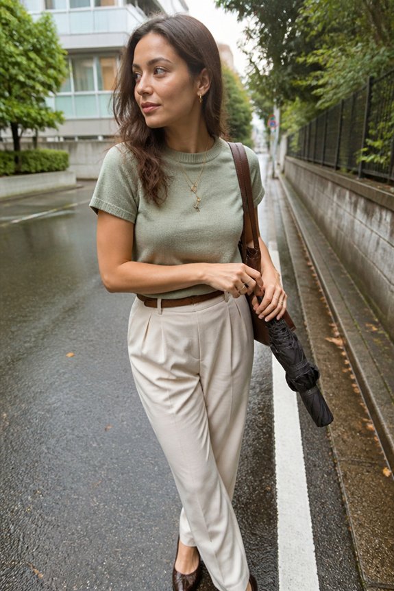 elegant practical rainwear ensemble