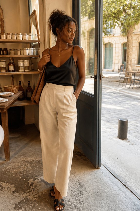 elegant satin linen ensemble