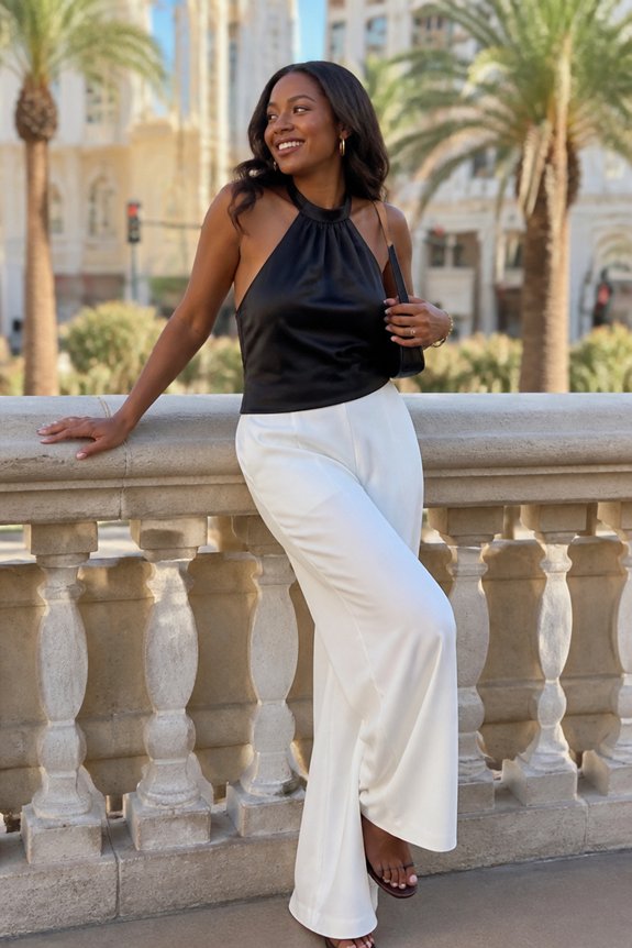 elegant satin summer ensemble