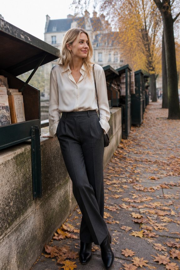 elegant silk blouse ensemble