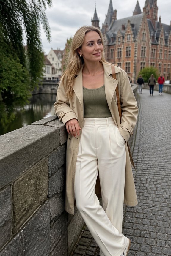 elegant spring neutral ensemble