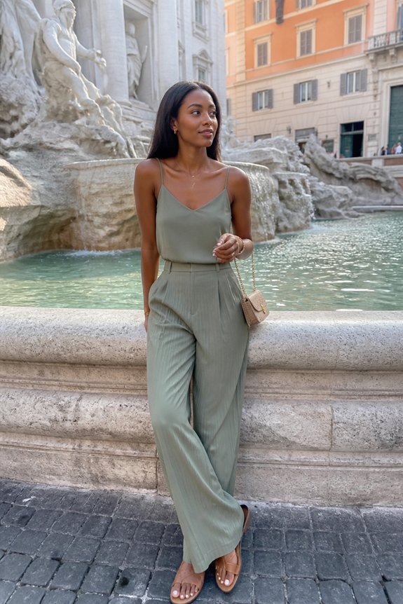 elegant summer neutral ensemble