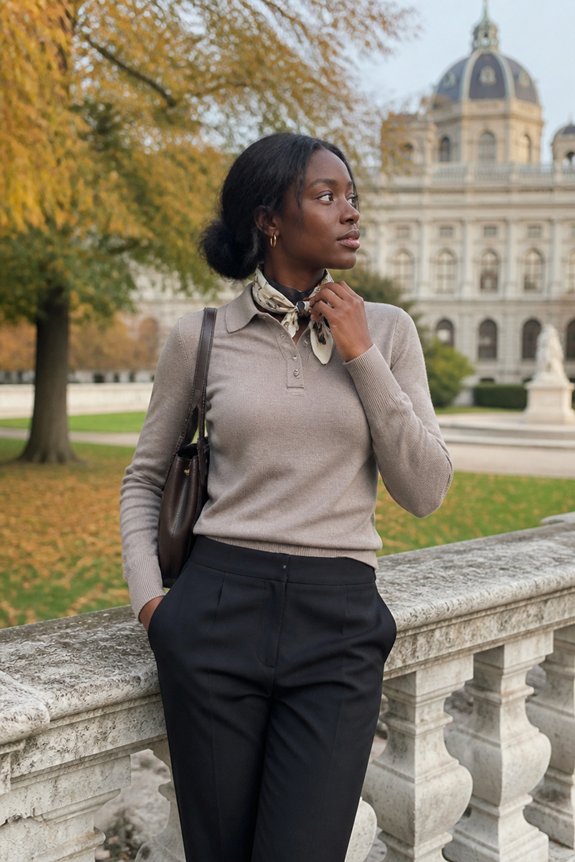 elegant taupe casual ensemble
