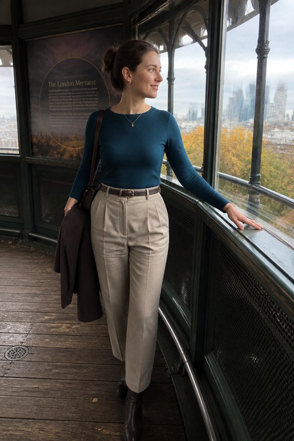 elegant teal rain ready outfit