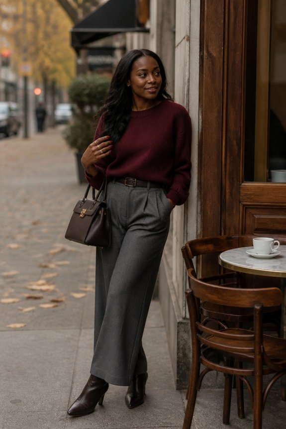 elegant wine red ensemble