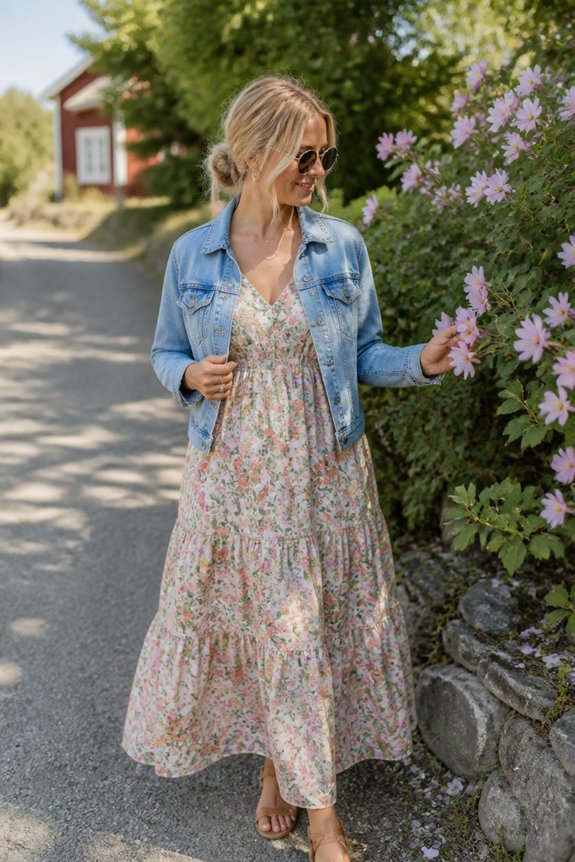 floral dress with accessories
