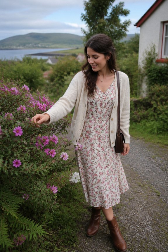 floral dress with boots