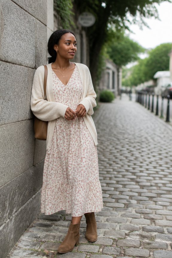 floral dress with boots