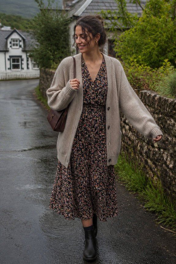 floral midi dress outfit