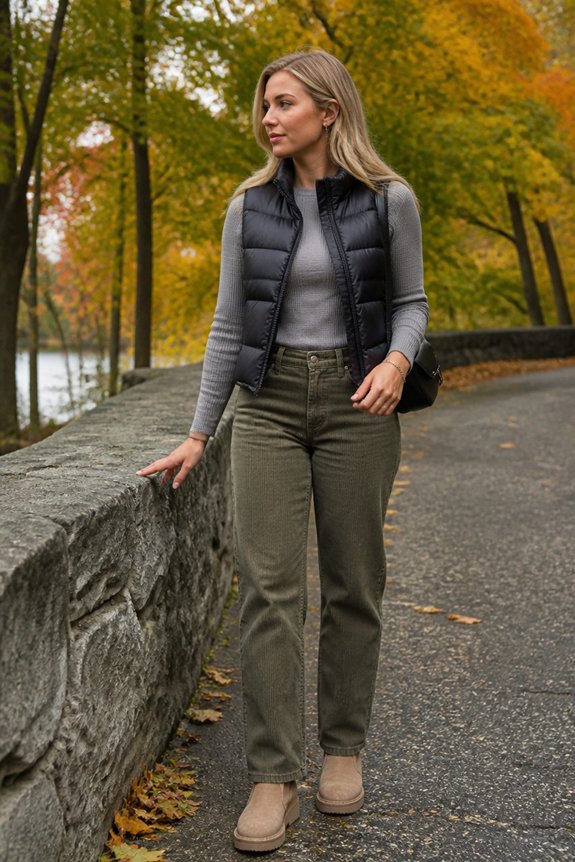 layered cozy fall outfit