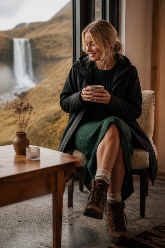 layered green outdoor outfit