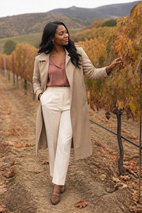 layered neutral daytime outfit