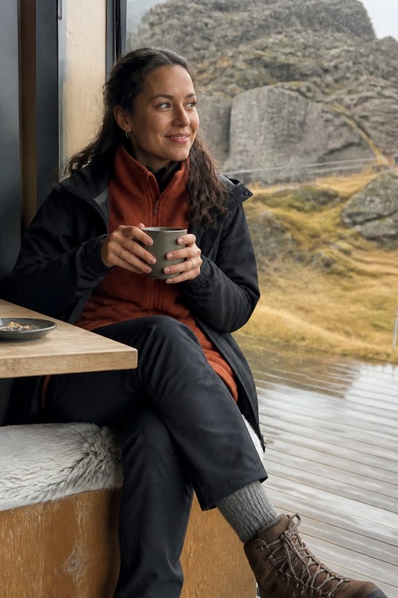 layered outdoor hiking gear