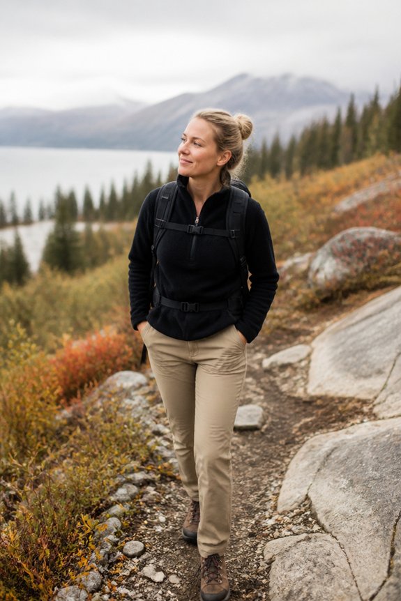 layered outdoor hiking gear